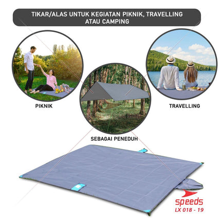 SPEEDS Tikar Piknik Portable Foldable Matras Tamasya Rekreasi Alas Camping Serbaguna Murah 018-19