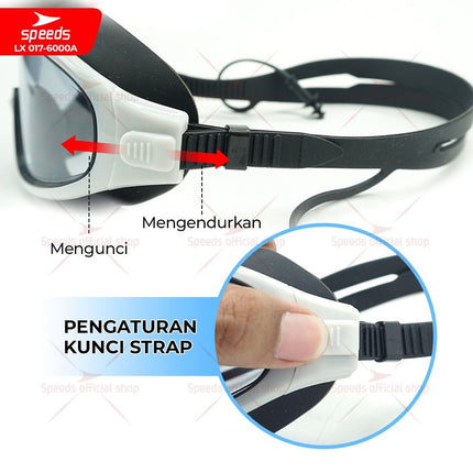 SPEEDS Kacamata Renang Dewasa Swimming Googles Remaja Anti FOG Anti UV Big Frame 017-6000
