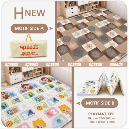 SPEEDS SNI A Playmat Bayi Karpet Lipat Playmate Matras Bayi 180x200cm Playmat Bayi Anak/Bayi Tikar Lipat Foam 027-15
