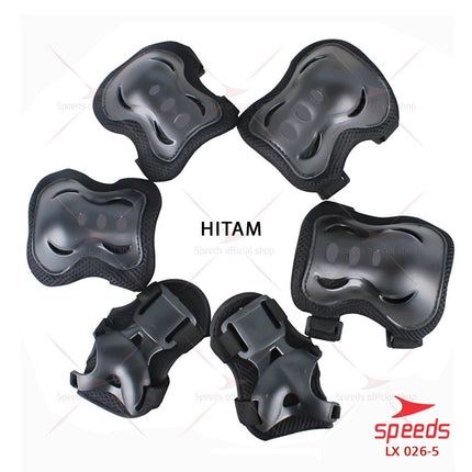 SPEEDS Set Deker Dekker Deckker Anak Inline Pelindung Lutut Siku Tangan Badan Sepeda Skate 026-5