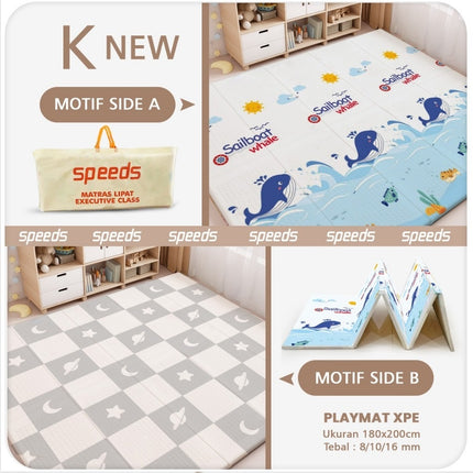 SPEEDS SNI A Playmat Bayi Karpet Lipat Playmate Matras Bayi 180x200cm Playmat Bayi Anak/Bayi Tikar Lipat Foam 027-15
