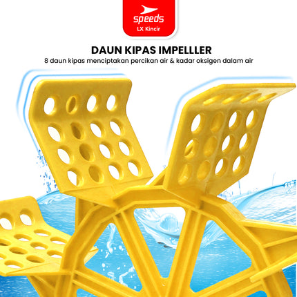 SPEEDS 66cm Water Wheel Pond Impeller 8-Blade Solid Cast Pond Water Float Water Aerator