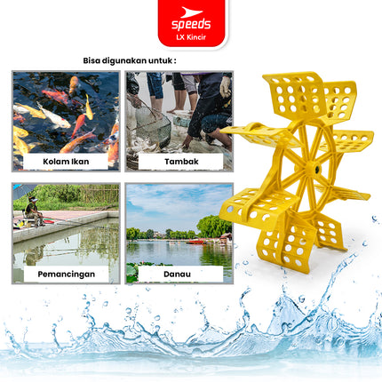 SPEEDS 66cm Water Wheel Pond Impeller 8-Blade Solid Cast Pond Water Float Water Aerator