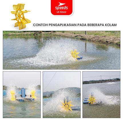 SPEEDS 66cm Water Wheel Pond Impeller 8-Blade Solid Cast Pond Water Float Water Aerator