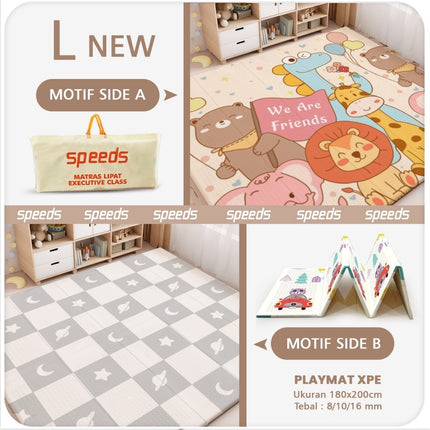 SPEEDS SNI A Playmat Bayi Karpet Lipat Playmate Matras Bayi 180x200cm Playmat Bayi Anak/Bayi Tikar Lipat Foam 027-15