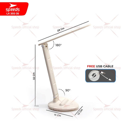 SPEEDS Lampu Meja Belajar LED 54 Titik Membaca Terang Dapat Disesuaikan Adjustable 2 Poros 202-35