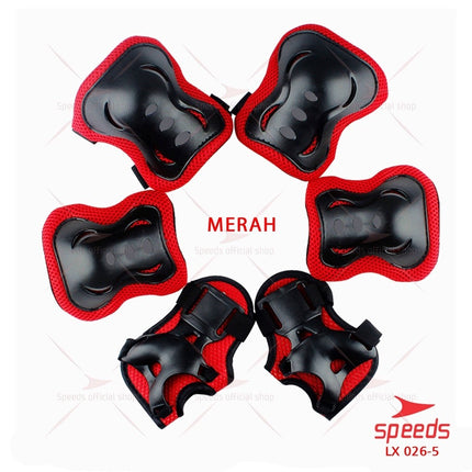 SPEEDS Set Deker Dekker Deckker Anak Inline Pelindung Lutut Siku Tangan Badan Sepeda Skate 026-5