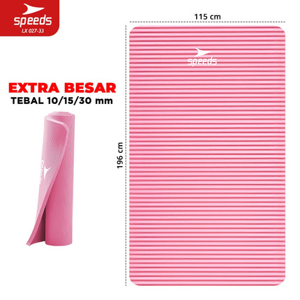 SPEEDS Yoga Mat 196x115x30mm Anti Slip Matras Yoga Tebal Extra Besar Alas Yoga Senam LX 027-33