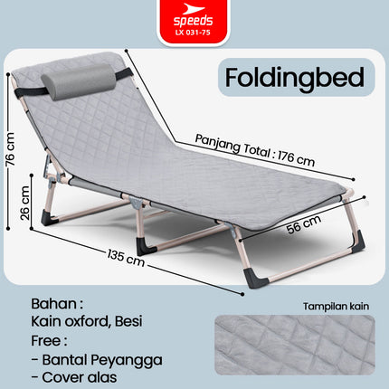 SPEEDS Kursi Lipat Folding Bed Velbed Kursi Malas Tempat Tidur Lipat Kursi Ranjang 031-75