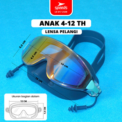 SPEEDS Swimming Goggles Kacamata Renang Anak + Earplug Anti Fog 017-2508