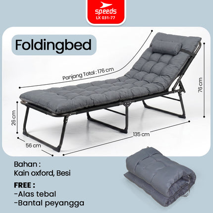 SPEEDS Kursi Lipat Folding Bed Tidur Matras Velbed Kursi Malas Tempat Tidur Lipat Kursi Ranjang 031-77