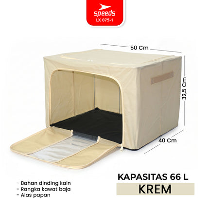 SPEEDS Storage Box Jumbo 66L 100L Kotak Penyimpanan Pakaian Anti Lembab 075-1