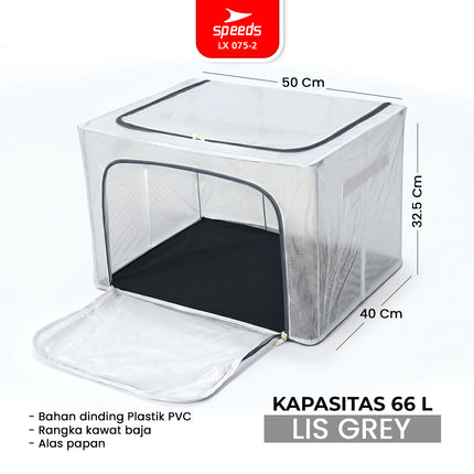 SPEEDS Kotak Penyimpanan Pakaian Lipat Oxford Storage Box Organizer Jumbo Multifungsi Serbaguna 075-2