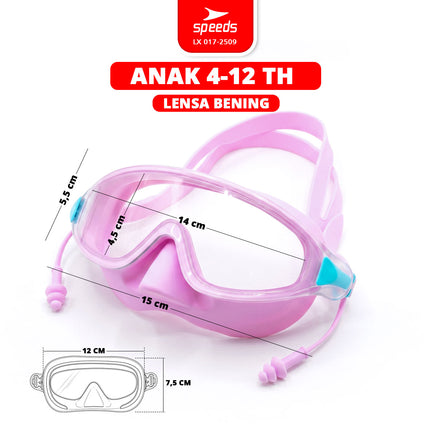 SPEEDS Kacamata Renang Anak + Earplug Swim Goggles Perlengkapan Berenang 017-2509
