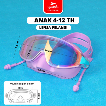 SPEEDS Swimming Goggles Kacamata Renang Anak + Earplug Anti Fog 017-2508