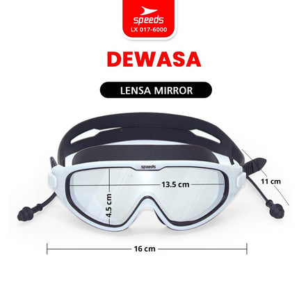 SPEEDS Kacamata Renang Dewasa Swimming Googles Remaja Anti FOG Anti UV Big Frame 017-6000