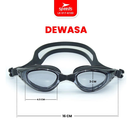SPEEDS Kacamata Renang Dewasa Anti UV Fog Mirrored LX017-6100