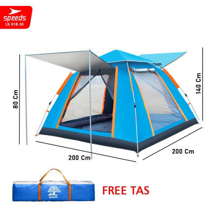 SPEEDS Tenda Camping Lipat Untuk 4-5 Orang Tenda Gunung Dome Manual Portable Anti Air 018-30