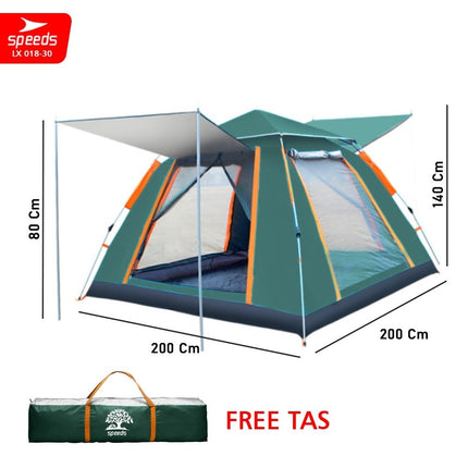 SPEEDS Tenda Camping Lipat Untuk 4-5 Orang Tenda Gunung Dome Manual Portable Anti Air 018-30