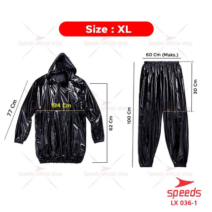 SPEEDS Baju Jaket Sauna Suit Elastis Waterproof Olahraga Detox Pelangsing Keringat 036-1