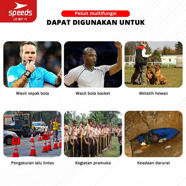 SPEEDS Peluit Wasit Pluit Treble Whistle 120db Olahraga Periwitan Sport Outdoor + Lanyard 007-11