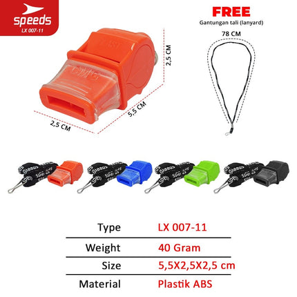 SPEEDS Referee Whistle Treble Whistle 120db Sports Outdoor Whistle + Lanyard 007-11