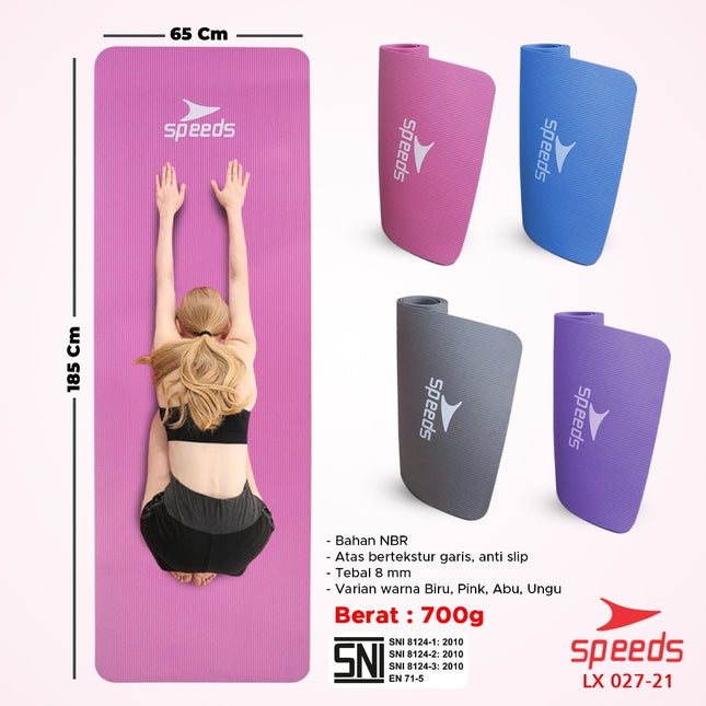 SPEEDS Matras Yoga Mat Olahraga Senam Lantai Meditasi Gym Fitness Karpet Lantai Berstandar SNI 027-21