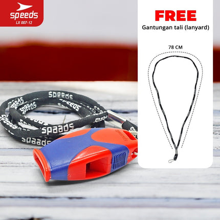 SPEEDS Peluit Wasit Pluit Treble Whistle Olahraga Periwitan Sport Trainer 120db + Lanyard Tali 007-12