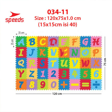 SPEEDS Evamat 60x60cm Puzzle Mat Carpet Eva Mat Playmat Floor Mat Soft Playing Mat for Kids 034-11